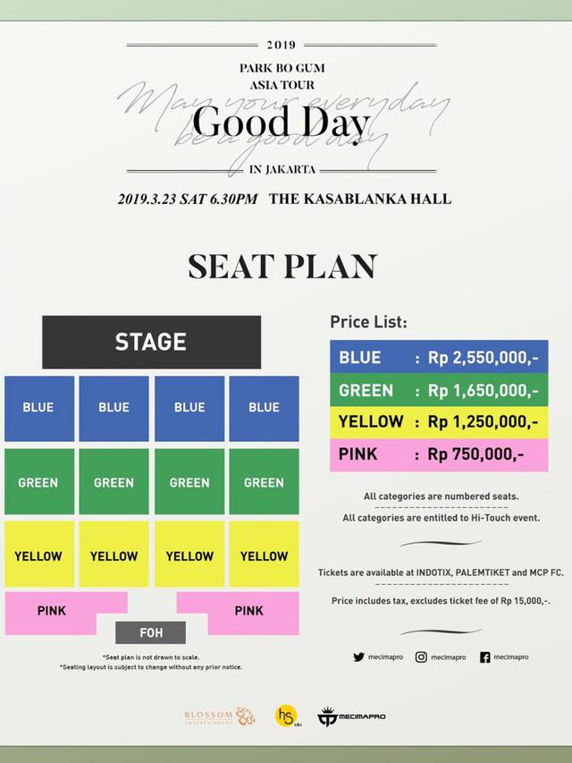 Seat Plan Jumpa Penggemar Park Bo Gum (Twitter/ mecimapro - https://twitter.com/mecimapro/status/1083332955420782593)