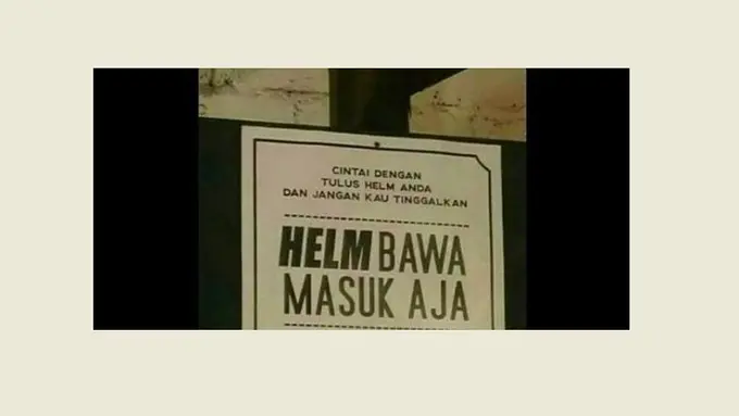 Biar Helm Nggak Hilang di Parkiran, Baca Pengumuman Ini Deh
