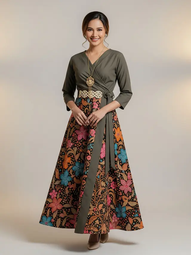 Model Dress A Line untuk Perayaan Libur Akhir Tahun Detail Wrap