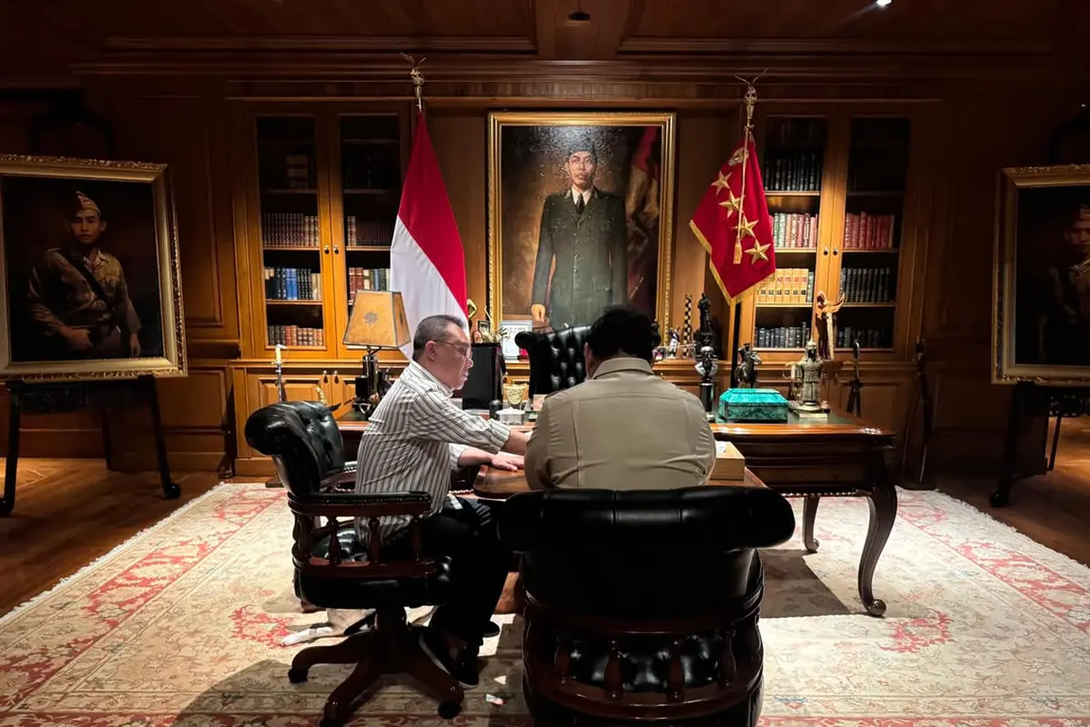 Presiden Prabowo Subianto menerima Wakil Ketua DPR Sufmi Dasco Ahmad di kediamannya di Hambalang, Bogor, Jawa Barat (Jabar).