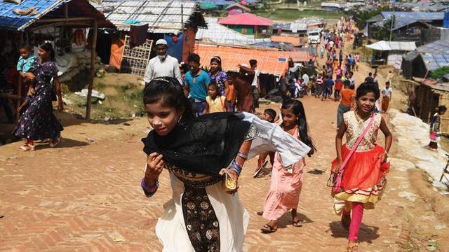 Anak Rohingya Rayakan Idul Adha di Pengungsian