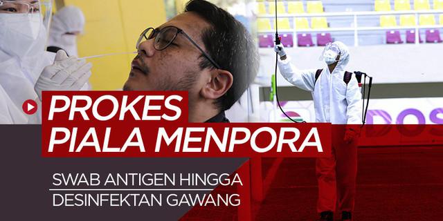 MOTION GRAFIS: Potret Pelaksanaan Protokol Kesehatan yang Diterapkan di Piala Menpora 2021