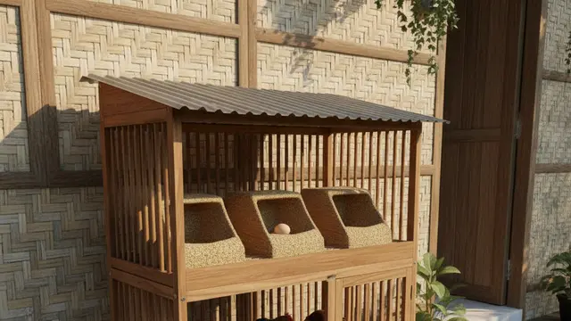 Model Kandang Ayam untuk 5 Ekor di Rumah Kecil. AI