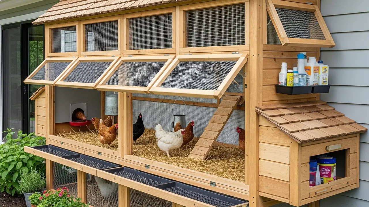 Desain Kandang Ayam di Sepanjang Tembok Rumah (Gemini AI)