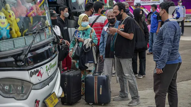 Peserta Mudik Gratis Kemenhub Penuhi Terminal Jatijajar Depok