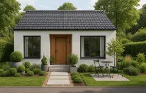 Model Rumah Sederhana tapi Indah di Desa dengan Gaya Minimalis Modern (created by AI)