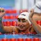 Atlet asal Kazakhstan Zulfiya Gabidullina merebut medali emas Asian Para Games 2018. (AFP/Bob Martins)