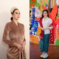 Di hari spesial ini, Aura Kasih tampil anggun mengenakan kebaya velvet dan headpiece. @aurakasih.