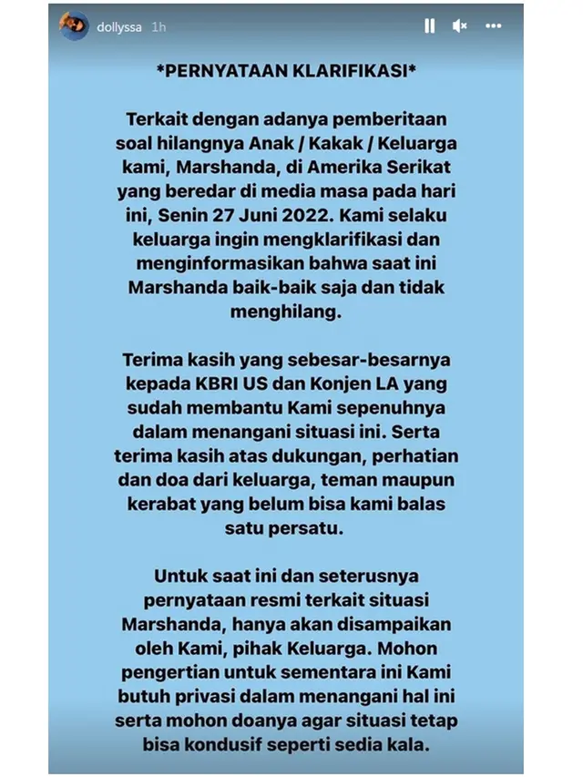Bantah Marshanda Hilang di Los Angeles, Ini Klarifikasi Pihak Keluarga