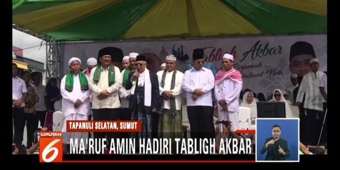 Ma'ruf Amin Hadiri Tabligh Akbar di Tapanuli, Sandi Kampanye di Bandung