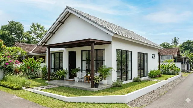 Model Rumah Desa yang Cocok untuk Lahan Hook. Gemini