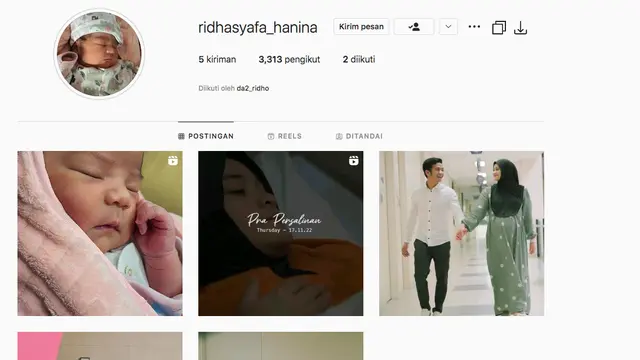 Sempat Dirahasiakan, Akhirnya Terungkap Nama Putri Ridho 2R dan Syifa Aisyah: Ridha Syafa Hanina