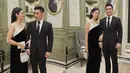 Menghadiri undangan pernikahan, keduanya tampak kompak tampil serba hitam. Dian dengan dress hitam dengan aksen putih di bagian atas, dan sang suami dengan setelan jasnya. [@therealdisastr]