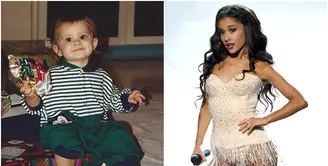 Gadis kecil yang terlihat girang memegang hadiah Natal ini adalah Ariana Grande ketika masih kecil. (via glamourmagazine.co.uk – AFP/Bintang.com)