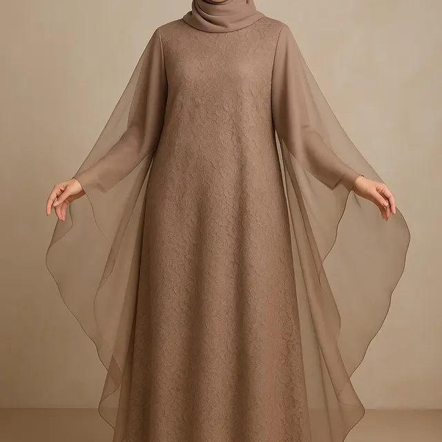 Model Kaftan Brokat Modern