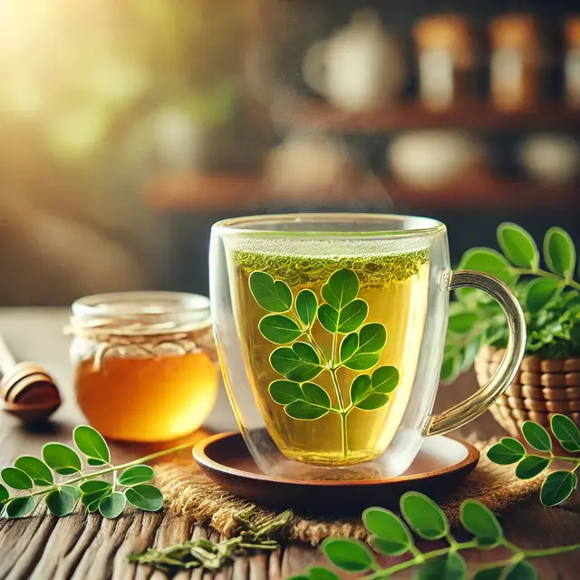 1. Teh Daun Kelor Hangat