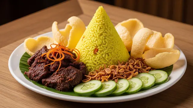 Resep Nasi Kuning Rendang (AI Generated)
