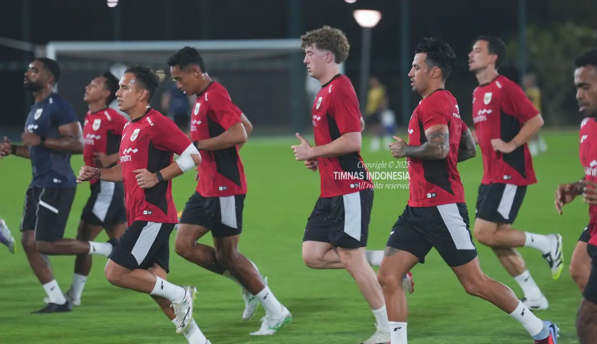 Skuad Garuda itu terus memanaskan mesin sebelum berkancah dalam Grup B putaran keempat Kualifikasi Piala Dunia 2026 Zona Asia di Arab Saudi. (Dok. Timnas Indonesia)