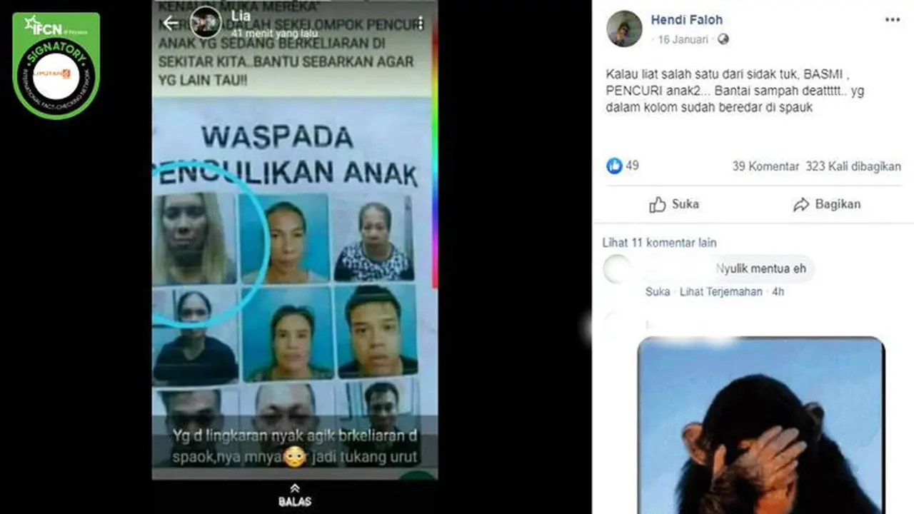[Cek Fakta] Gambar Tangkapan Layar Berita Tentang Penculikan Anak