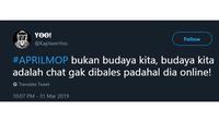 Cuitan netizen april mop (Sumber: Twitter/KapteenYoo)