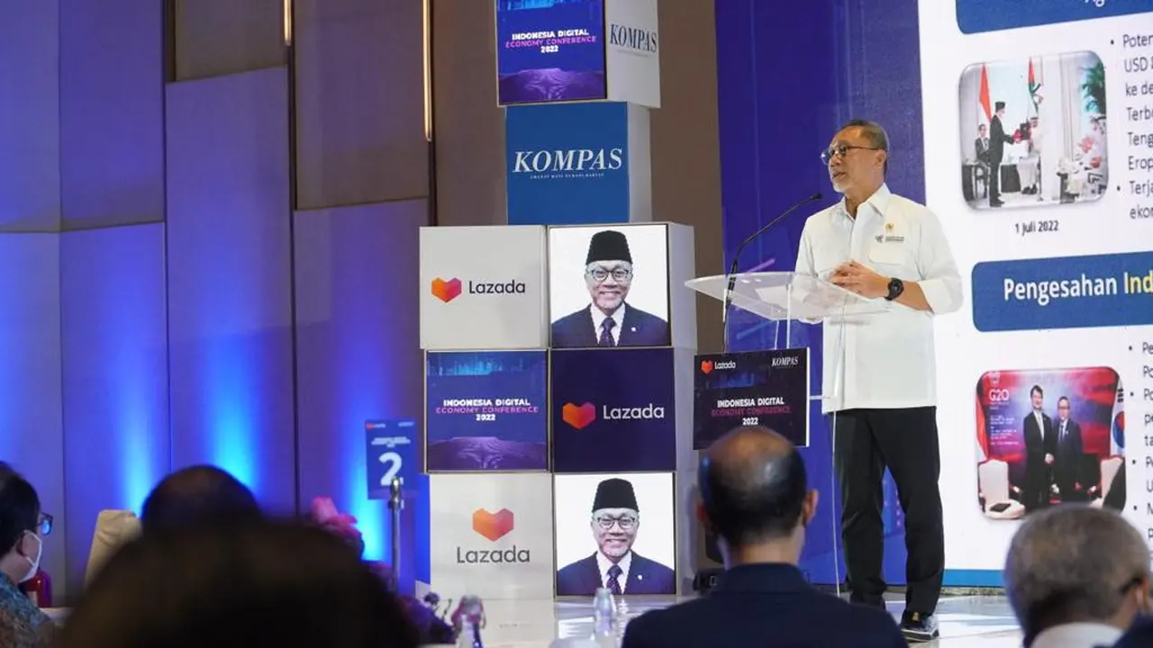 Menteri Perdagangan Zulkifli Hasan mengaku optimistis perekonomian digital Indonesia akan lebih baik meski ada prediksi resesi dunia terjadi tahun depan. (Istimewa)