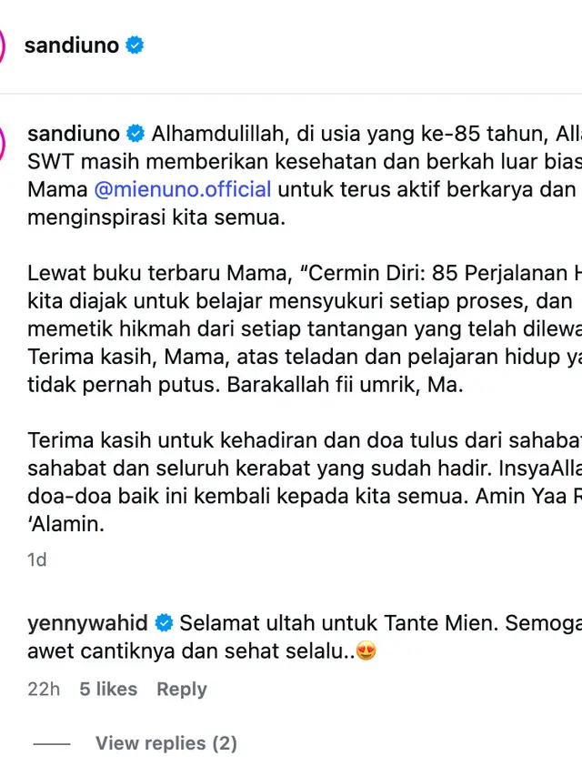 Unggahan Sandiaga Uno