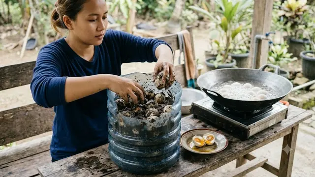 Pemeraman Telur Asin dari Galon Bekas