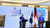 Ketua Umum PAN Zulkifli Hasan (Ketum PAN Zulhas) menggelar rapat kerja nasional (Rakernas) ke-IV di Kantor DPP PAN, Jakarta Selatan pada hari ini, Sabtu (29/2024). (Liputan6.com/Delvira Hutabarat)