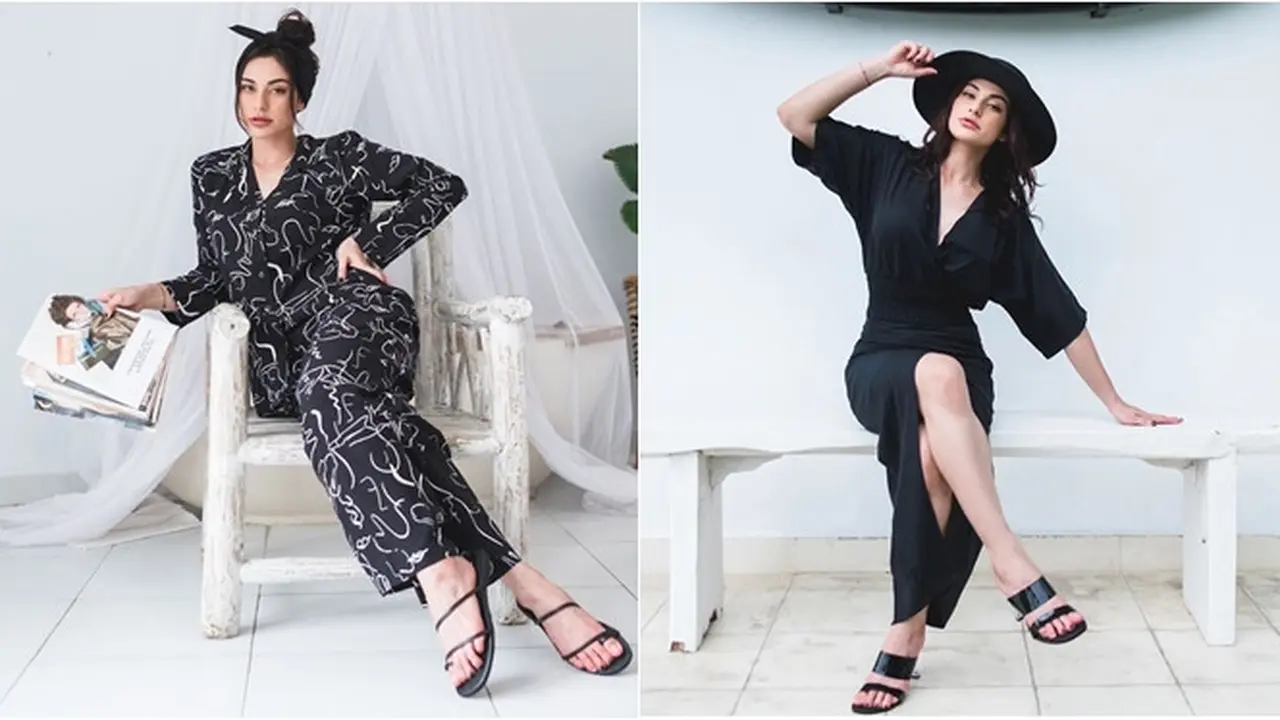 Gaya Kasual Nora Alexandra Kenakan Baju Berwarna Hitam