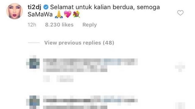 Ucapan selamat untuk Syahrini (foto: instagram @princessyahrini)