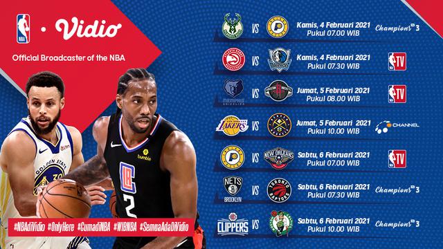 Jadwal NBA 2021 pekan ketujuh di Vidio