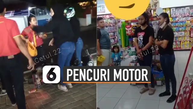 VIDEO: Dua Pemotor Perempuan Mencuri di Sebuah Minimarket