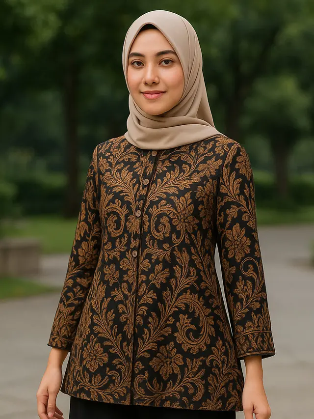 Ilustrasi Tunik Batik untuk Kondangan (Sumber Gambar: AI)