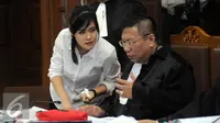 Terdakwa kasus pembunuhan Wayan Mirna Salihin, Jessica Kumala Wongso saat menjalani persidangan lanjutan dengan agenda pemeriksaan saksi di PN Jakarta Pusat. (Liputan6.com/Helmi Afandi)