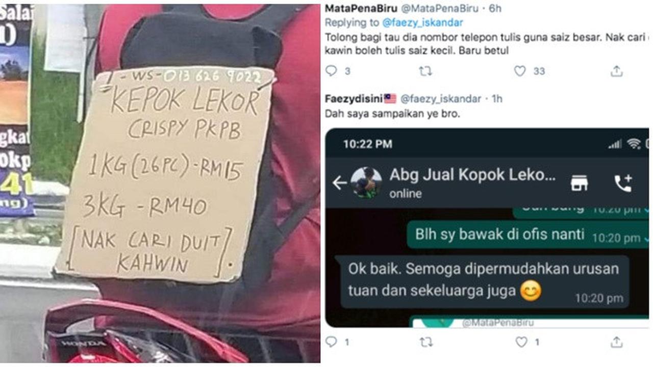 Viral Cara Unik Pria Jualan Kerupuk Buat Modal Menikah, Langsung Banjir Orderan