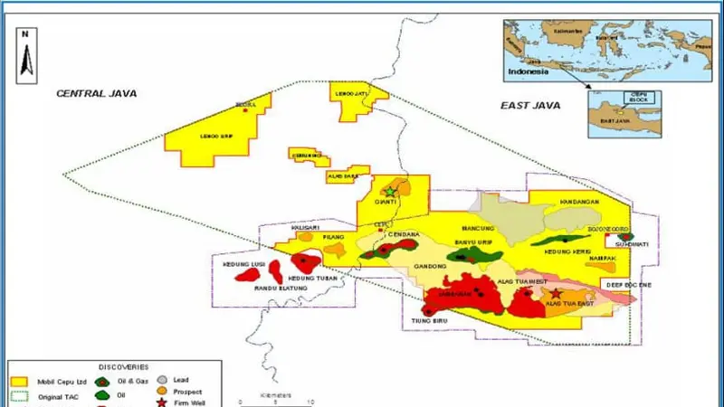 Peta Wilayah Kerja Pertambangan (WKP) Blok Cepu