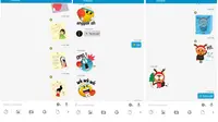 Chatting memakai stiker terbaru BBM (Sumber: Screenshot)