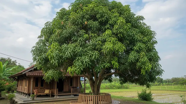 9 Desain Rumah Desa dengan Area Santai Bawah Pohon Mangga, Hunian Sejuk dan Asri