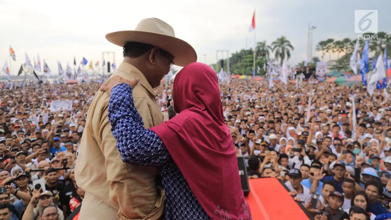 Ribuan Massa Pendukung Hadiri Kampanye Prabowo di Palembang