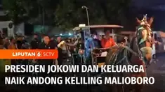 Hari kedua kunjungan kerja di DIY, Presiden Joko Widodo menikmati malam akhir pekan dengan menyapa warga sambil naik andong.