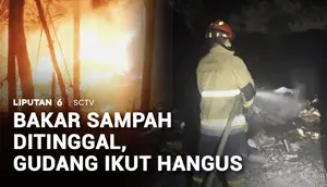 Diduga Akibat Bakar Sampah, Gudang Barang Bekas di Kediri Ludes Dilalap Api