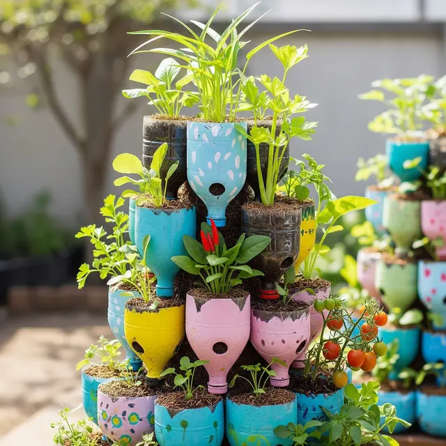 Ide Kebun Sayur Estetik dari Barang Bekas (Image by Gemini AI)