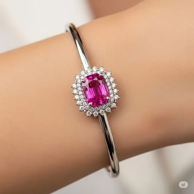 Gelang Rubellite & Berlian
