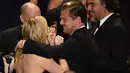 Di sebuah restoran di Santa Monica, mereka diberitakan sedang merayakan ulang tahun sang aktor. Hanya berdua saja, Kate dan Leonardo DiCaprio makan malam bersama di restoran tersebut. (AFP/MARK RALSTON)