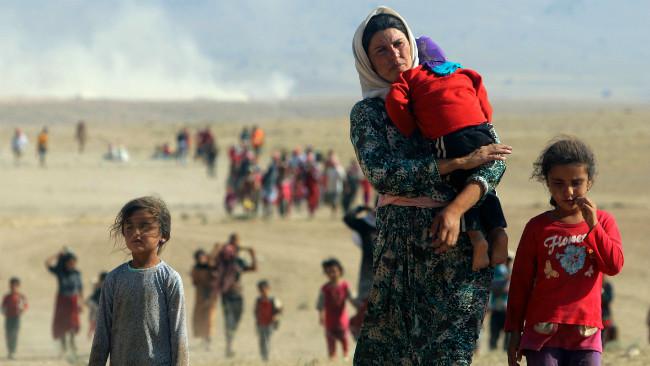 Pengungsian warga Yazidi di Irak pada Agustus 2014. (Sumber Canada Broadcasting Company)