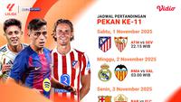 Jadwal Lengkap LaLiga 2025/26 Pekan ke-11, Tayang Eksklusif di Vidio