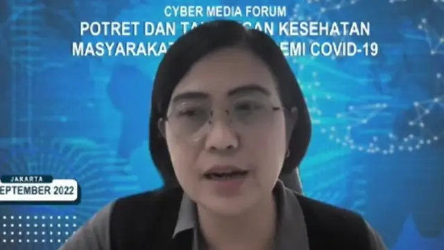 Direktur Promosi Kesehatan Kementerian Kesehatan Republik Indonesia (Kemenkes RI) drg. Widyawati, MKM. dalam workshop virtual bersama Asosiasi Media Siber Indonesia (AMSI) dan Danone, Rabu (21/9/2022).
