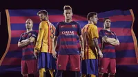 Para penggawa Barcelona kenakan Jersey home dan away musim 2015-2016