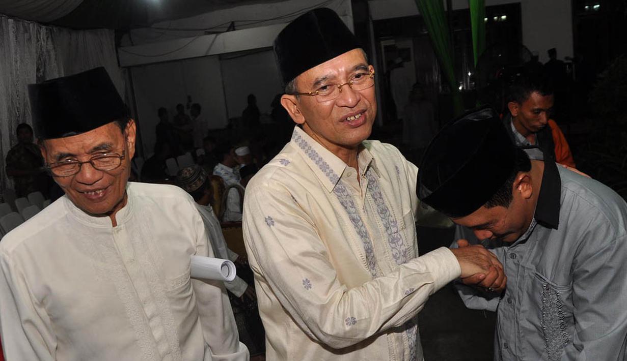 Ketua Umum PPP Suryadharma Ali menghadiri Silaturahmi Nasional Alim Ulama se-Indonesia di Jakarta, Kamis (23/10/2014). (Liputan6.com/Miftahul Hayat)