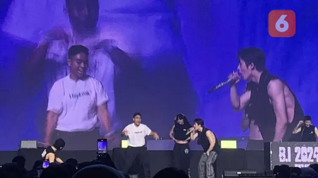 B.I tampil totalitas dalam konser HYPE UP 2024 Jakarta. (Liputan6.com/Jihan Rafifah)